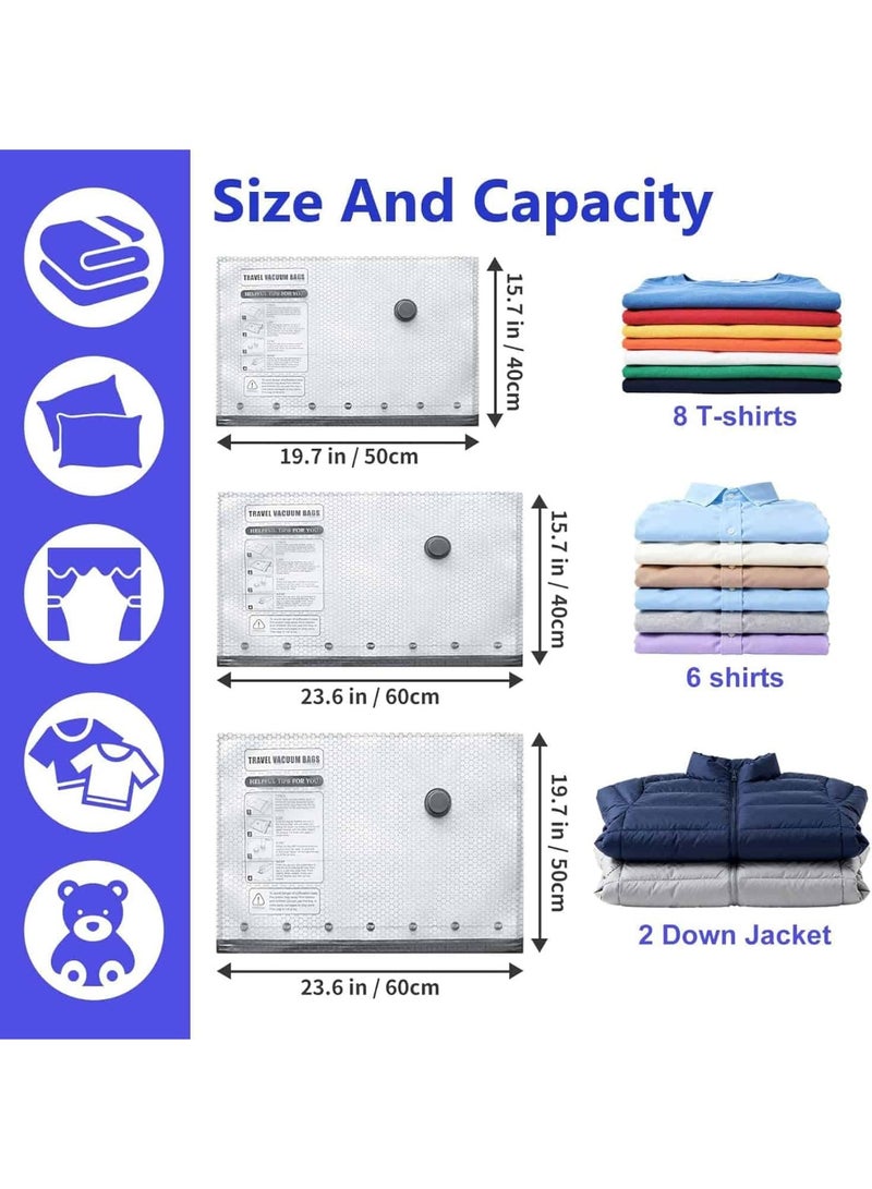Anmi 15 PCS Vacuum Storage Bags with Rechargeable air Pump, 5 Small + 5 Medium + 5 Large Space Saver Bags, Compression Packing Seal Bag for Luggage and Suitcase - Image 2