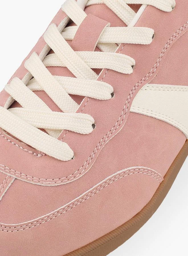 Celeste PINK Women Solid Lace-Up Sneakers for Women | Best Price UAE
