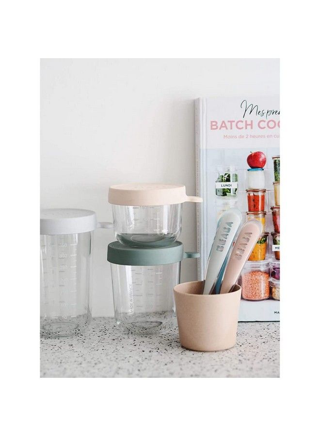 BEABA 1St Stage Silicone Spoon Baby Spoons Weaning Spoons Ergonomic Handle Light Mist - Image 5