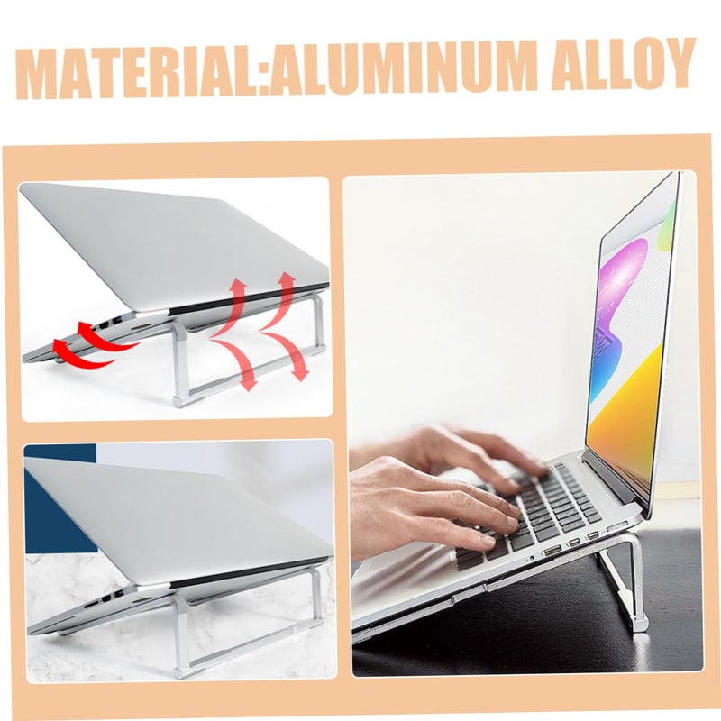 Aluminum Alloy Foldable Laptop Stand Portable Riser with Cooling Airflow for Travel Office - Image 5