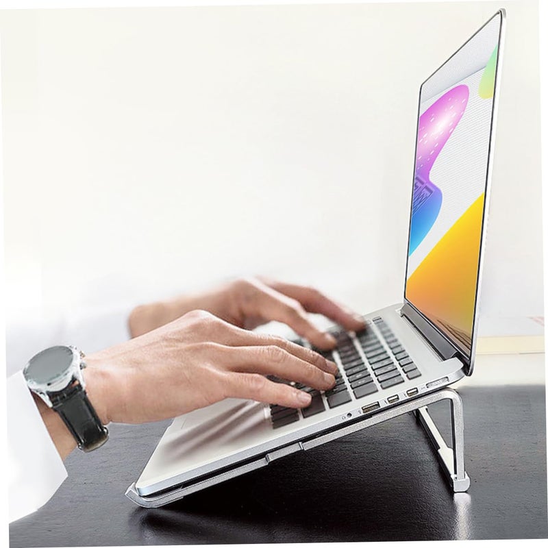 Aluminum Alloy Foldable Laptop Stand Portable Riser with Cooling Airflow for Travel Office - Image 4