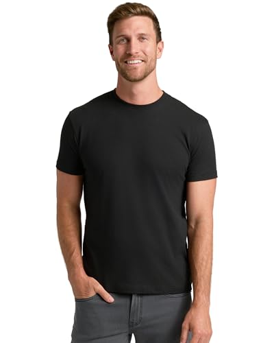 True Classic Mens T-Shirts – Short Sleeve Crew Neck T Shirts for Man, Cotton Blend Plain Novelty Men's T-Shirts, Pack of 1, Black, XL - Image 1
