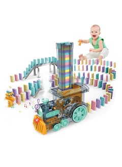 Generic Domino Train Toy Set, Domino Electric Train Model with Sounds and Light, Domino Blocks Building Stacking Toy, STEM Creative Gift for 3 4 5 6 7 Year Old Boys Girls  - Image 1