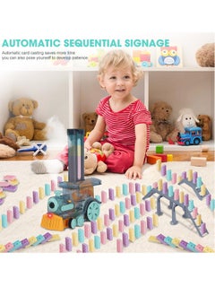 Generic Domino Train Toy Set, Domino Electric Train Model with Sounds and Light, Domino Blocks Building Stacking Toy, STEM Creative Gift for 3 4 5 6 7 Year Old Boys Girls  - Image 2