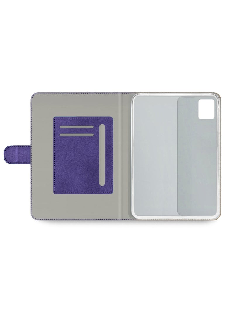 اوميكر غطاء حماية قابل للطي مع إغلاق مغناطيسي من الجلد الصناعي لجهاز Lenovo Tab M11 2024 (11 بوصة) - لون الباذنجان الأرجواني - Image 3