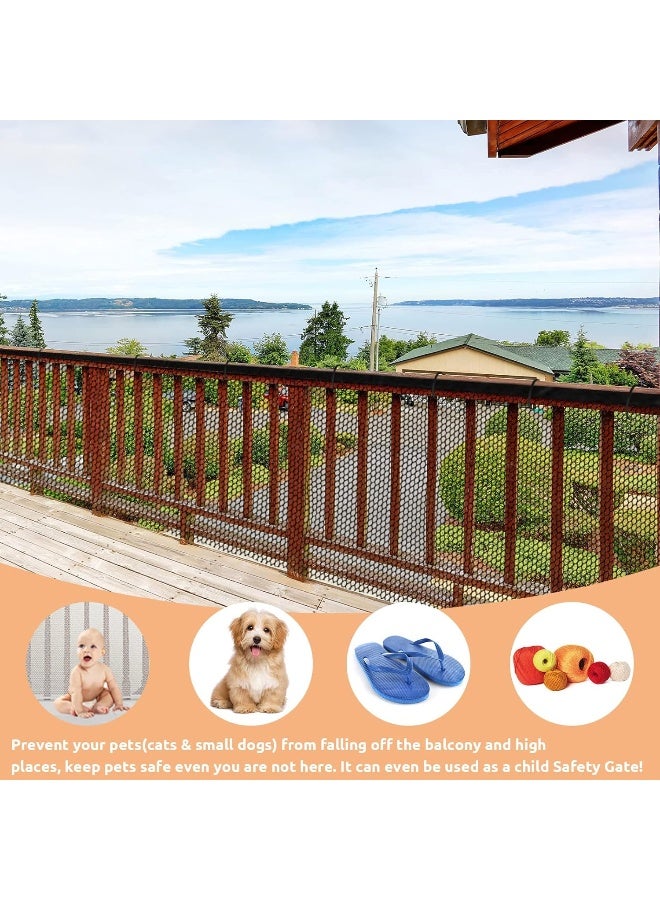 Shappy Cat Balcony Net 5 x 0.8 Meter Anti Fall Netting Balcony Mesh Fence Net Child Safety Screen Protection Crib Mesh for Pets Baby (Black) - Image 5