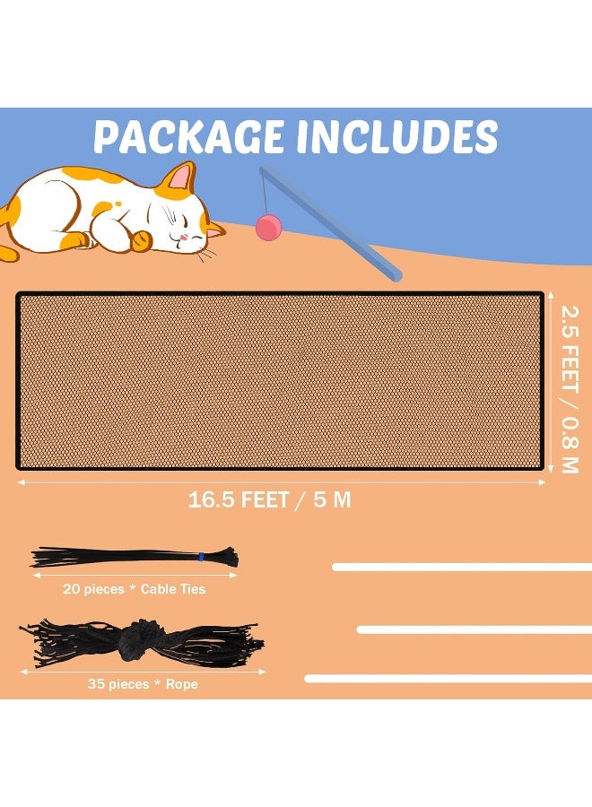 Shappy Cat Balcony Net 5 x 0.8 Meter Anti Fall Netting Balcony Mesh Fence Net Child Safety Screen Protection Crib Mesh for Pets Baby (Black) - Image 2