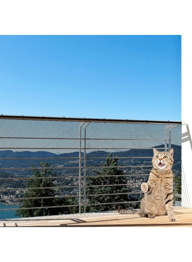 Shappy Cat Balcony Net 5 x 0.8 Meter Anti Fall Netting Balcony Mesh Fence Net Child Safety Screen Protection Crib Mesh for Pets Baby (Black) - Image 1