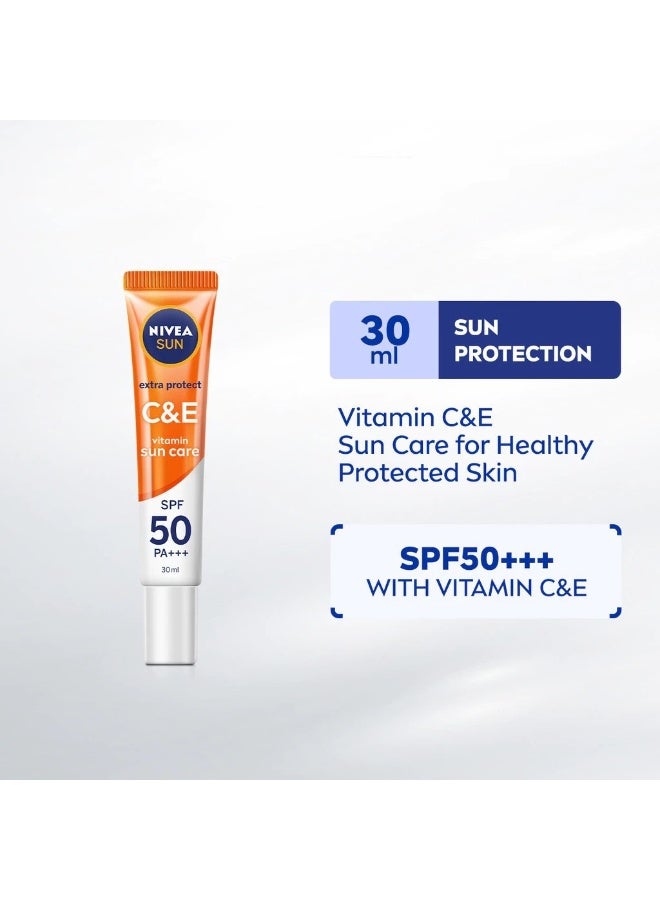 Nivea Nivea Sun Extra Protect C&E Vitamin Sun Care SPF50 PA+++ 30ml / Sun Protection / Ultralight / Brightening / Face Suncare  - Image 2