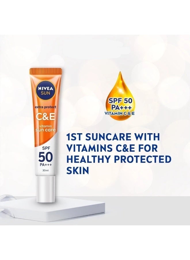 Nivea Nivea Sun Extra Protect C&E Vitamin Sun Care SPF50 PA+++ 30ml / Sun Protection / Ultralight / Brightening / Face Suncare  - Image 3