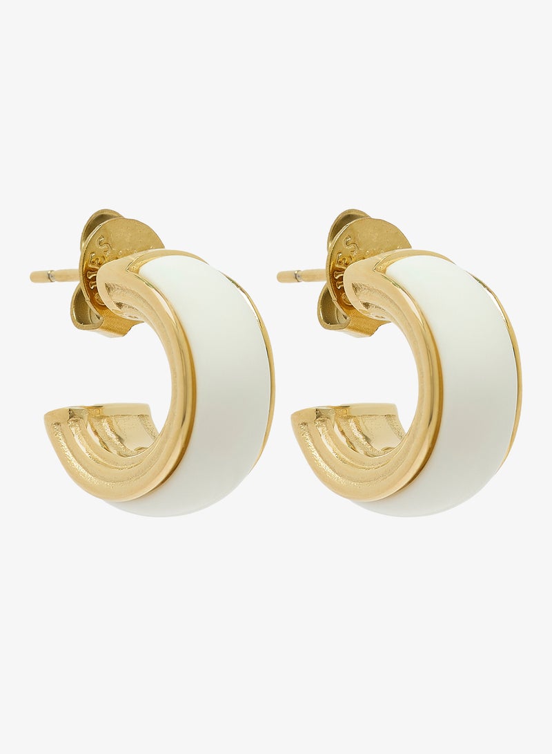 GUESS Logo 16Mm Polished Resin Hoops - Image 1