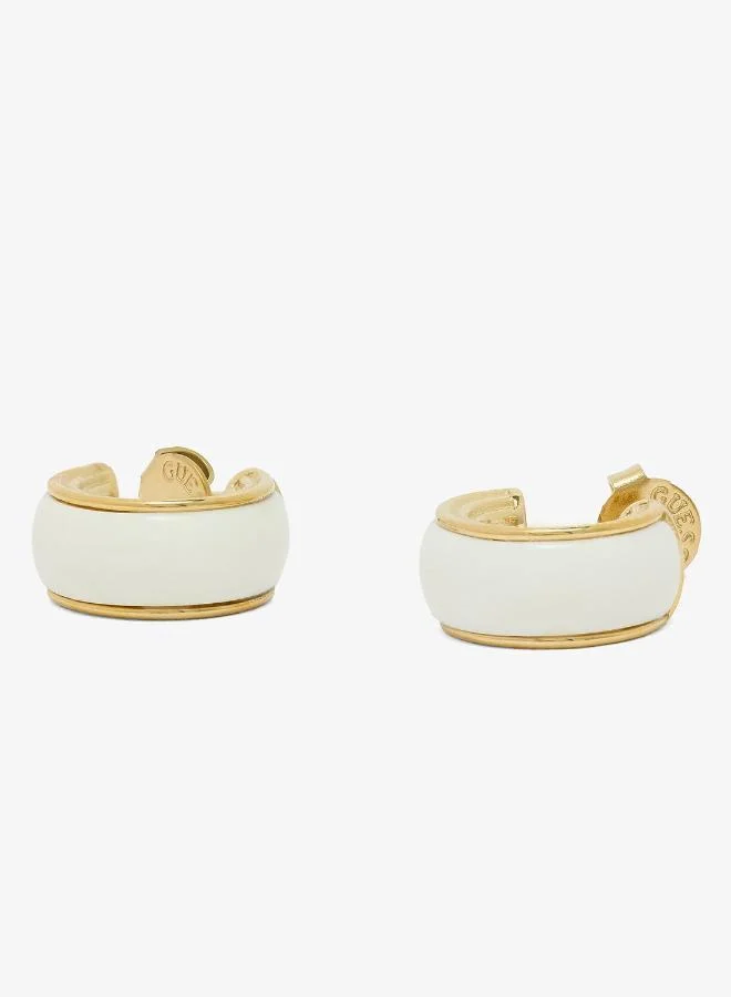 GUESS  Logo 16Mm Polished Resin Hoops for Women | Best Price UAE