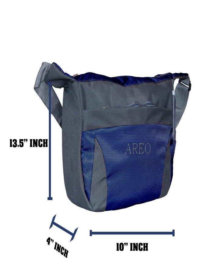 AREO Sling Cross Body Travel Office Business Messenger Shoulder Bag for Men & Women, Sturdy messanger for collage, messanger bag made of Polyester (dark blue) - Image 2