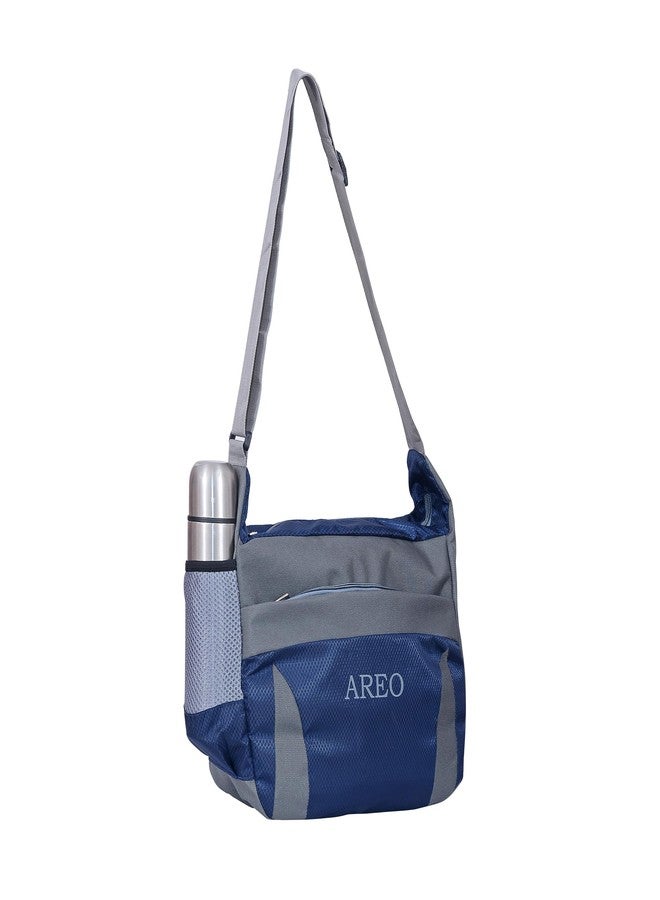 AREO Sling Cross Body Travel Office Business Messenger Shoulder Bag for Men & Women, Sturdy messanger for collage, messanger bag made of Polyester (dark blue) - Image 3