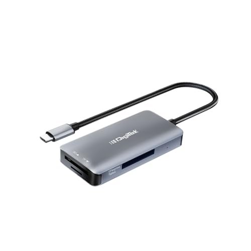 DIGITEK® DCR-103 CFA 3 in 1 CF Express Type A/SD & TF Type C USB 3.2 Card Reader, Support SD/SDHC/SDXC/UHS-I/RS-MMC, Support Mac OS iPad OS Window Android Linux & Harmony, Bidirectional Data Transfer - Image 1