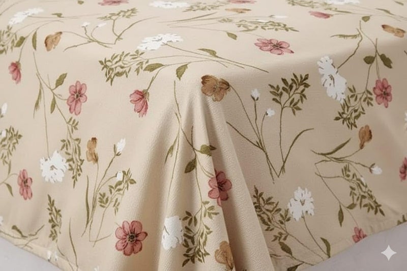 Temoli® King Size Pure Cotton Bedsheet with 2 Pillow Covers (108x108 Inch) – Soft & Breathable Summer Double Bed Sheet | Floral Light Green Design - Image 4