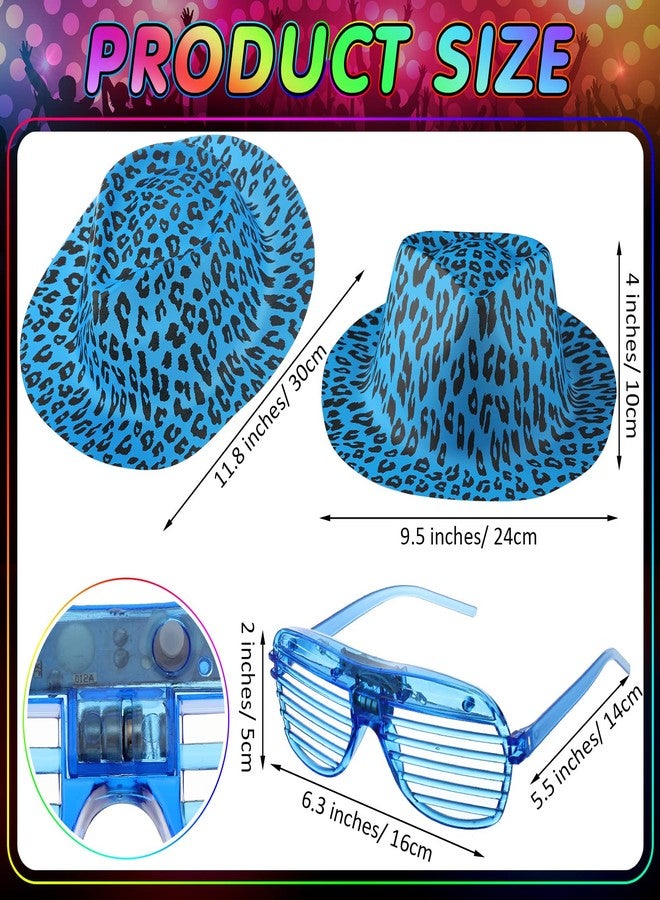 مايتيز مجموعة من 60 قبعة حفلات ونظارات مضيئة بتقنية LED، تتضمن 30 قبعة بلاستيكية مطبوعة بنقوش حيوانات نيون و30 نظارة مضيئة بتقنية LED، مثالية كهدايا لحفلات أعياد الميلاد وحفلات توديع العزوبية للأطفال والكبار. - Image 2