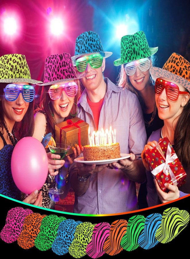 مايتيز مجموعة من 60 قبعة حفلات ونظارات مضيئة بتقنية LED، تتضمن 30 قبعة بلاستيكية مطبوعة بنقوش حيوانات نيون و30 نظارة مضيئة بتقنية LED، مثالية كهدايا لحفلات أعياد الميلاد وحفلات توديع العزوبية للأطفال والكبار. - Image 5