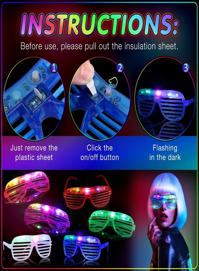 مايتيز مجموعة من 60 قبعة حفلات ونظارات مضيئة بتقنية LED، تتضمن 30 قبعة بلاستيكية مطبوعة بنقوش حيوانات نيون و30 نظارة مضيئة بتقنية LED، مثالية كهدايا لحفلات أعياد الميلاد وحفلات توديع العزوبية للأطفال والكبار. - Image 3