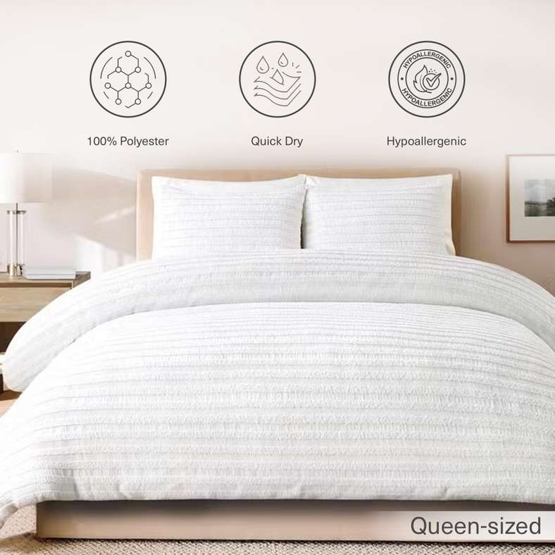 Pan Home طقم لحاف ملكي أبيض للجميع