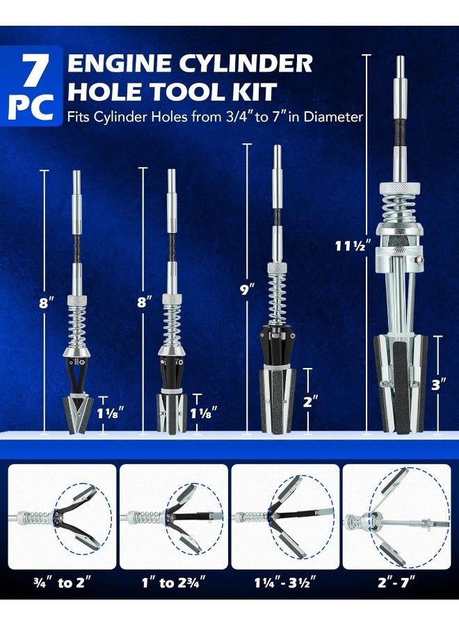 Orion Motor Tech OMT Cylinder Hone Tool Set with Tool Box 1-1/8" 2" and 3" Replacement Honing Stones, 7pc Engine Honing Tool Kit for 3/4" to 7" Cylinders, Machinist Tool Box for Engine Piston Servicing  - Image 3