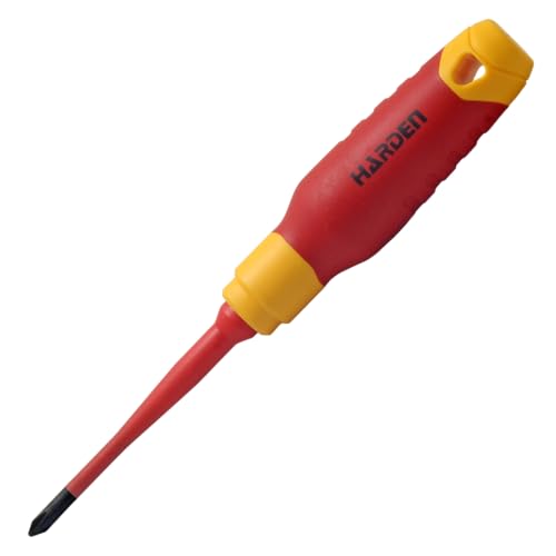 HARDEN Insulated Magnetic Phillips Type Screwdriver PH1 X 180mm - Professional Electrician VDE Can Withstand 1000V - Total Length 180mm - 801005 - Image 1