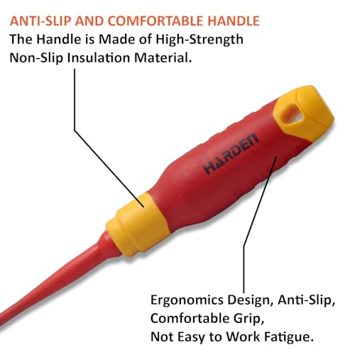 HARDEN Insulated Magnetic Phillips Type Screwdriver PH1 X 180mm - Professional Electrician VDE Can Withstand 1000V - Total Length 180mm - 801005 - Image 4