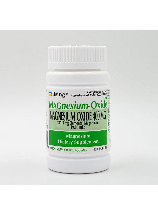 Rising Pharma - Magnesium Oxide 400mg - Elemental Magnesium Dietary Supplement - 120 Count… - Image 1