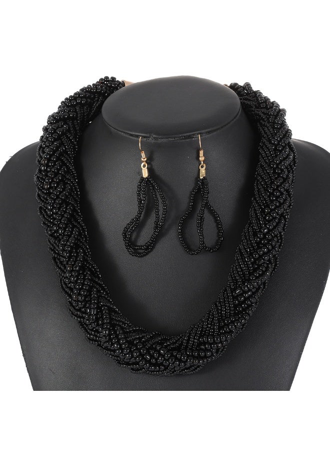 NIBEMINENT Colorful Layered Beaded Necklace Set - Personalized Design