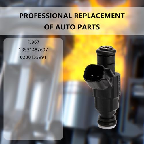 NECATUO Set of 4 Fuel Injectors Compatible with Mini Cooper 20022006 2008 L4 16L Replaces FJ967 13531487607 0280155991 - Image 3