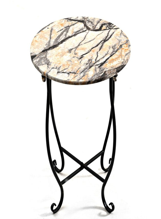 Aonagi Patio Side Table, Versatile 14" Round Side Table for Balcony Yard Porch Bedside Rocking Chair and Pool Chair, Weather Resistant Metal Accent Table for Indoor Outdoor Use, Easy Assembly - Image 1