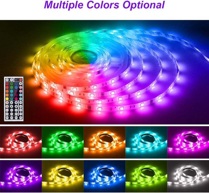 dalattin Waterproof Led Lights Outdoor Led Strip Lights 32.8ft RGB 300 LEDs Color Changing Led Rope Lights with 44 Keys IR Remote, 2 Rolls of 16.4ft - Image 2