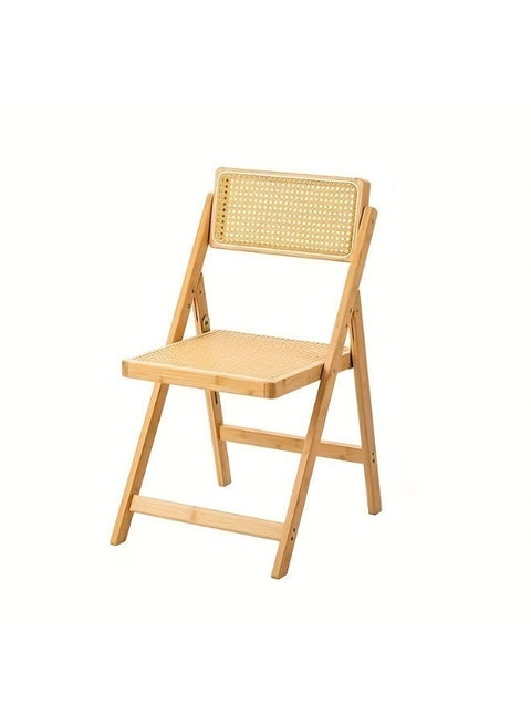 Solid Wood Rattan Foldable Office Chair Folding Chairs Folding Chair Party Chairs Foldable Chairs Folding Office Chair Lifetime Foldable Chair Lawn Chairs Folding 150kg（size：44.5*54*82cm，beige）