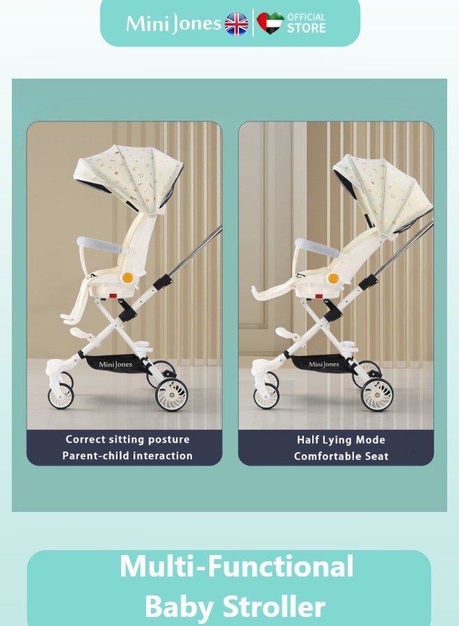 مينيجونز عربة أطفال ميني جونز متعددة الوظائف، تدور 360 درجة، قابلة للطي باللون الأخضر - Image 2