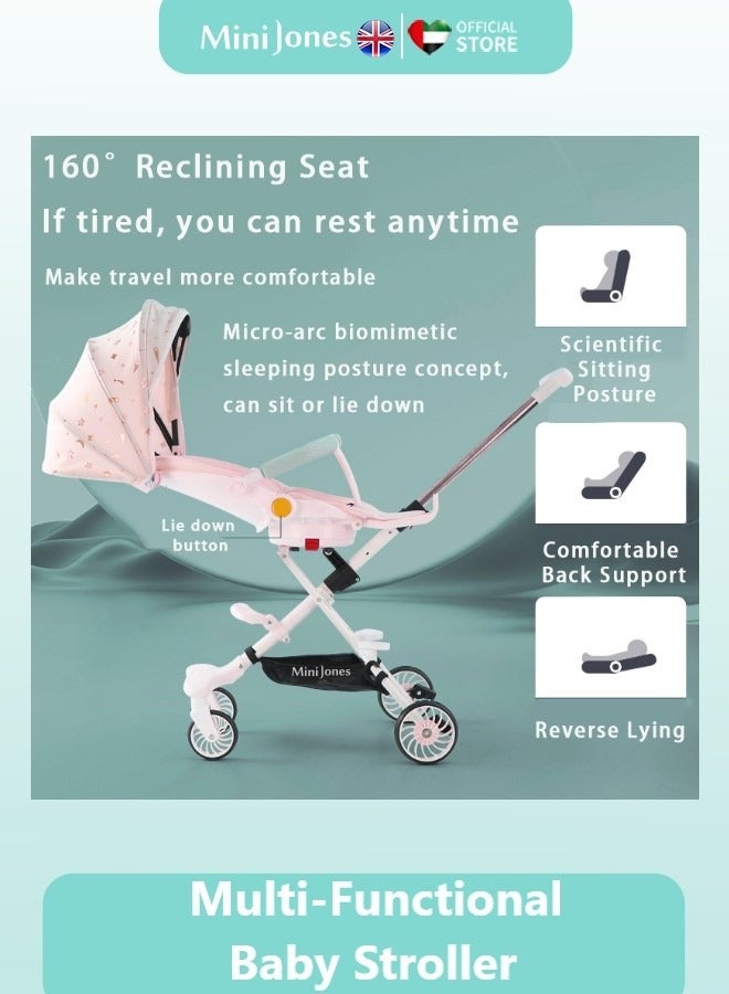 مينيجونز عربة أطفال ميني جونز متعددة الوظائف، تدور 360 درجة، قابلة للطي باللون الأخضر - Image 4