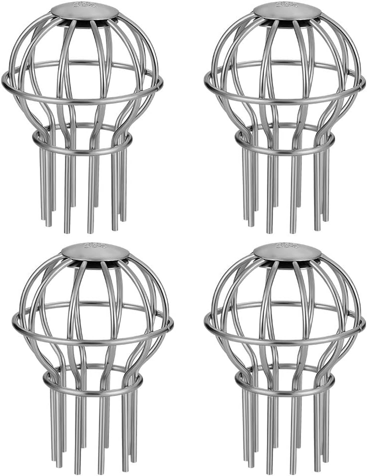 Joylight Store Gutter Guard, Fits for 1.7" ~ 2.4" Round Downspout, 304 Stainless Steel Rigid Filter Strainer, Stops Leaves Seeds and Other Debris, Gutter Cleaning Tool – 4 Pack - Image 1