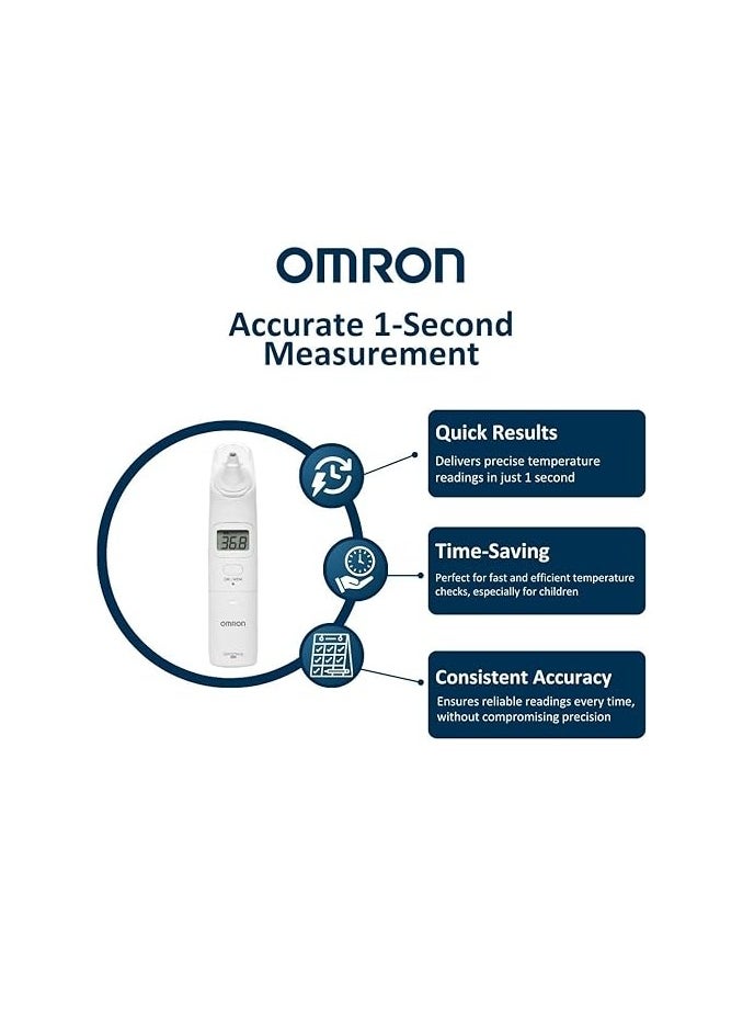 Omron Omron Gentle Temp 520 Ear Thermometer – 1-Second Infrared, 9-Memory, LCD, °C/°F, Baby to Adult  - Image 3