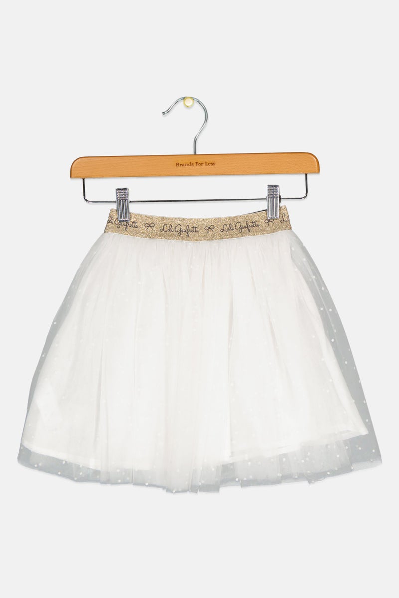 Lili Gaufrette Toddlers Girl Textured Skirt, White - Image 3