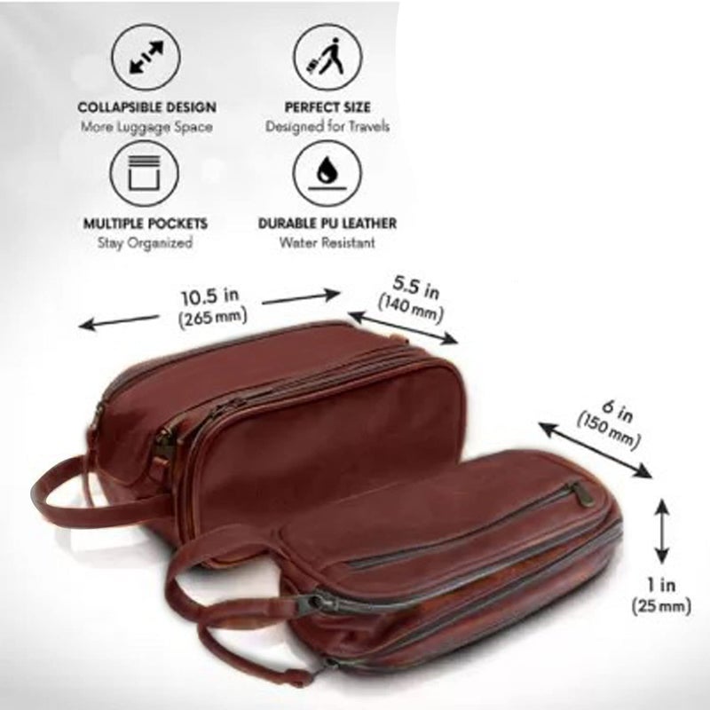 Handcuffs Toiletry Pouch for Men & Women – Waterproof Vegan Leather Pouch| Shaving Kit Bag & Grooming Travel Toiletry Bag | Toiletries Organiser - Image 5