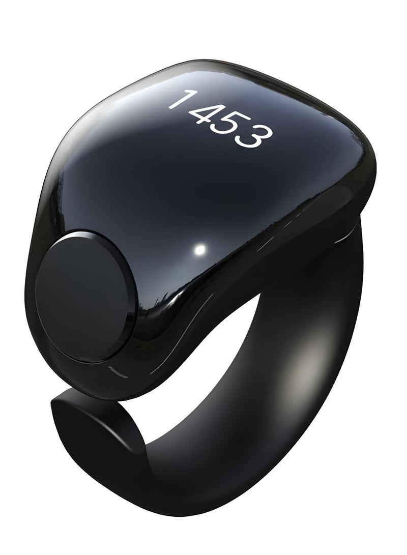 Tasbih Smart Ring, Adjustable Ring Finger Counter with 2 Sizes (18/20mm), APP Support Digital Counter Prayer Reminder Rings, Waterproof 4 Digit Finger Counter Ring for Muslims (Black) - Image 4
