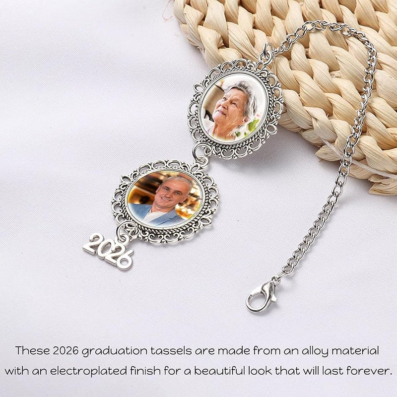 3UMeter Personalized Graduation Cap Decorations Memorial Tassel Charm Custom Graduation Cap Topper with Photo Charms Pendant - Image 3