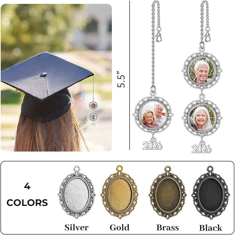 3UMeter Personalized Graduation Cap Decorations Memorial Tassel Charm Custom Graduation Cap Topper with Photo Charms Pendant - Image 2