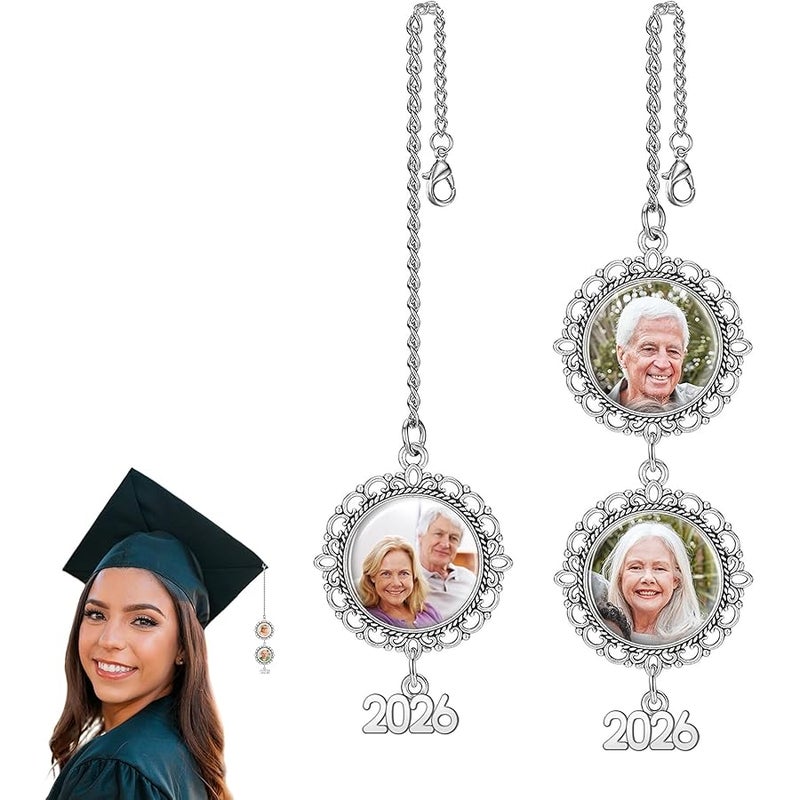 3UMeter Personalized Graduation Cap Decorations Memorial Tassel Charm Custom Graduation Cap Topper with Photo Charms Pendant - Image 1
