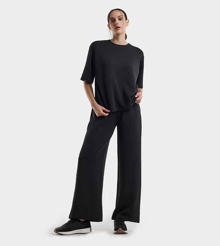 بي سي بي جي BCBG Modal Poly Round Neck T Shirt