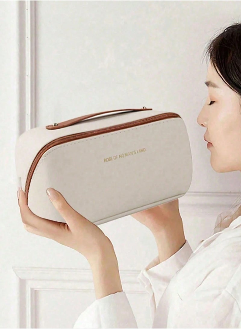 شي إن حقيبة مستحضرات تجميل مقاومة للماء – شنطة سعة كبيرة ذات طبقتين للتخزين والتنظيم ( قد يختلف اللون ) - Image 4