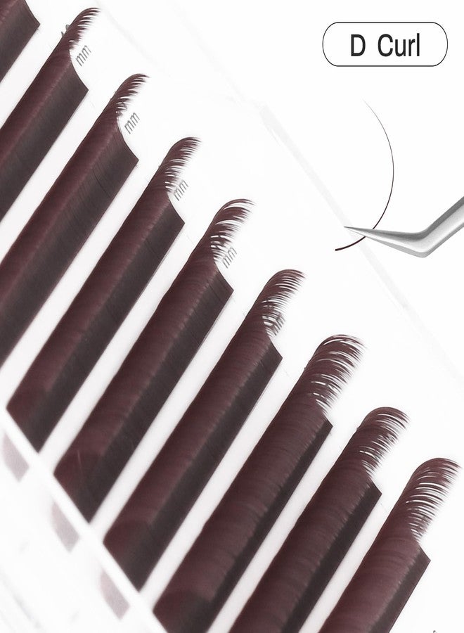 NATUHANA Colored Volume Eyelash Extensions 0.07mm D Curl 8-14mm Mixed & Single Length Tray Soft Individual Lashes, Professional Supplies for Lash Techs(Burgundy,0.07 D,8-14 MIX) - Image 2