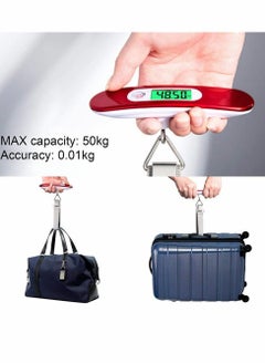 KASTWAVE Luggage Scale, Portable Digital Luggage Scale Travel Scale Suitcase Scales Weights Electronic Hanging Pocket Scale Weight Balance Data Hold Tare Function 110 lb/ 50KG Capacity Red  - Image 5