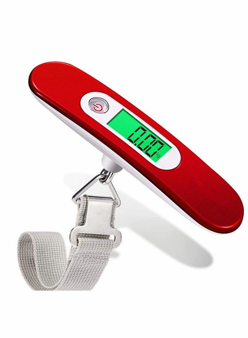 KASTWAVE Luggage Scale, Portable Digital Luggage Scale Travel Scale Suitcase Scales Weights Electronic Hanging Pocket Scale Weight Balance Data Hold Tare Function 110 lb/ 50KG Capacity Red  - Image 4