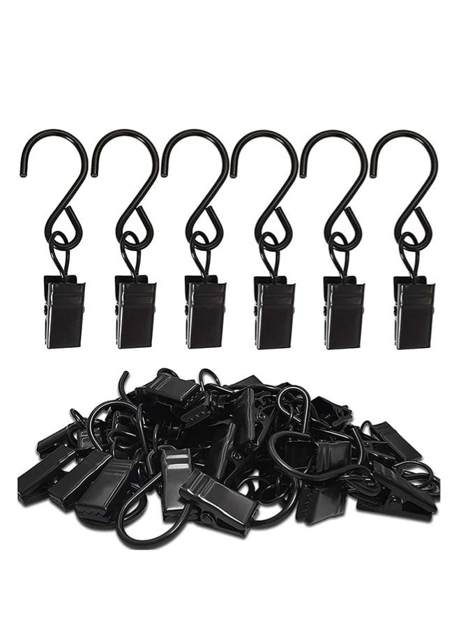 S Hooks Curtain Clips-50 Pack Hanging Hooks Hangers Clips for Camping - Image 1