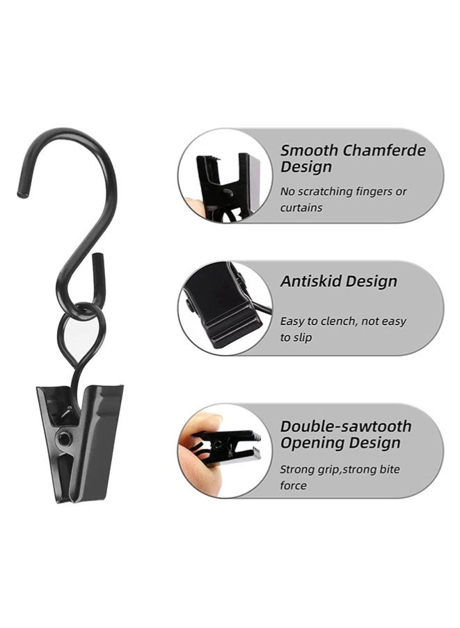 S Hooks Curtain Clips-50 Pack Hanging Hooks Hangers Clips for Camping - Image 2